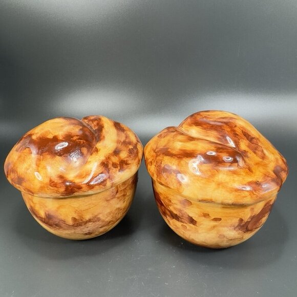 Italian Pottery Bread Pastry Cupcake Canister Jar Container Made In Italy Set 2 - Picture 13 of 13